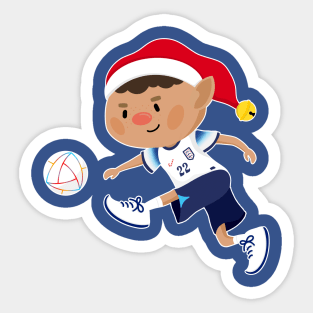 England football Christmas elf. Football World Cup soccer t-shirt Sticker